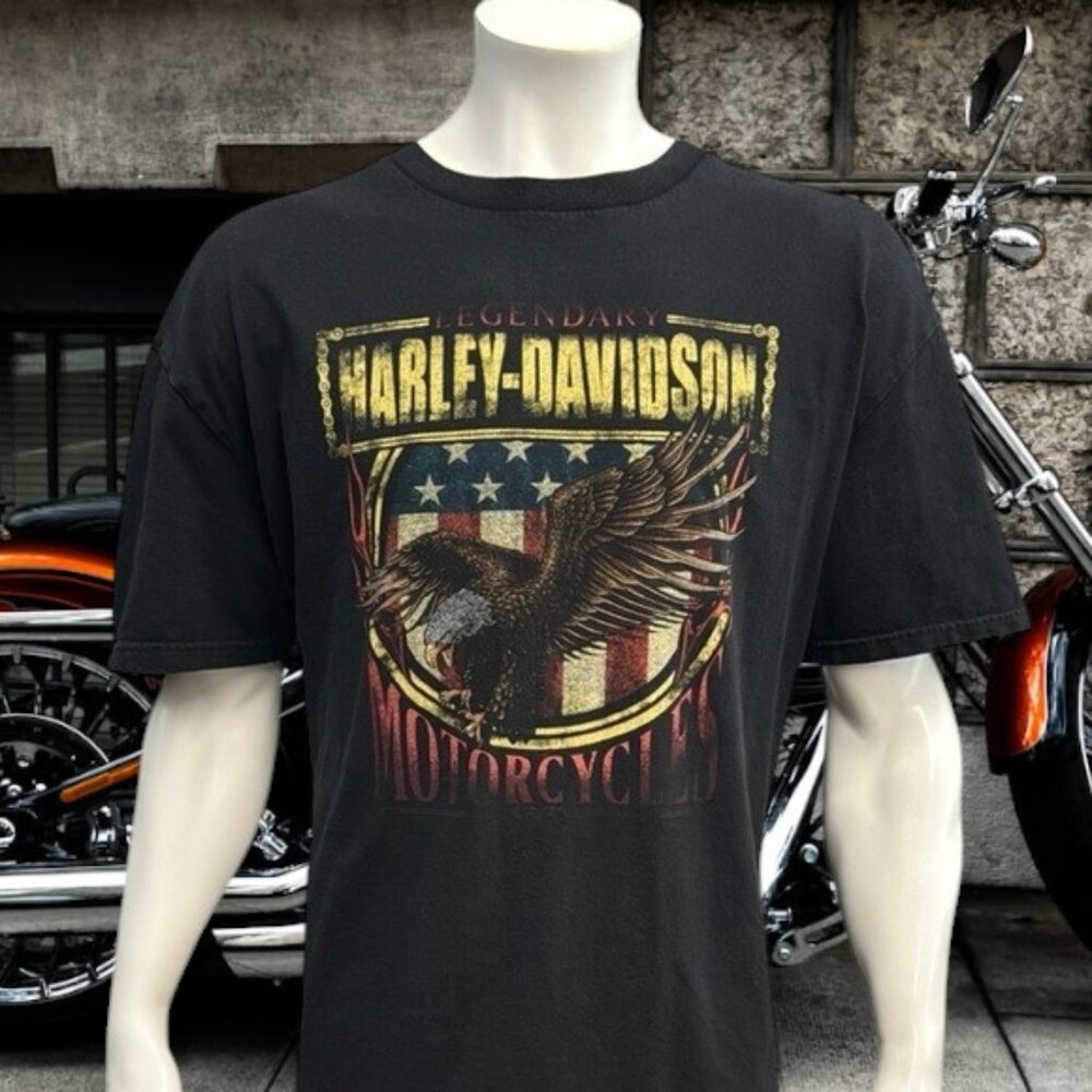 Authentic Harley Davidson Black Eagle Legendary Double Sided Graphic T-Shirt XXL